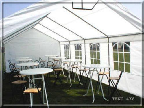 Te huur stevige partytenten 3x6m en 4x8m,sta-tafel,kachel ed, Hobby en Vrije tijd, Feestartikelen | Verhuur, Zo goed als nieuw