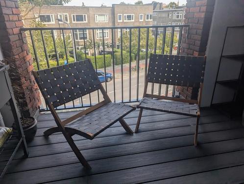 NOUS Garden Tuinstoel (Accasia hout / Nylon), Tuin en Terras, Tuinstoelen, Zo goed als nieuw, Hout, Inklapbaar, Ophalen