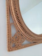 Rotan spiegel Ibiza mediterraans, Ophalen, Minder dan 50 cm, Rond, Zo goed als nieuw
