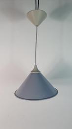 Vintage hanglamp grijs metaal, kegel. S42, Minder dan 50 cm, Gebruikt, Ophalen of Verzenden, Metaal