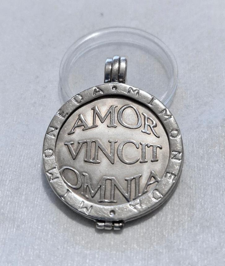 MI MONEDA zilveren (925) MAAT L hanger / pendant + 1 munt, Sieraden, Tassen en Uiterlijk, Kettinghangers, Zo goed als nieuw, Zilver