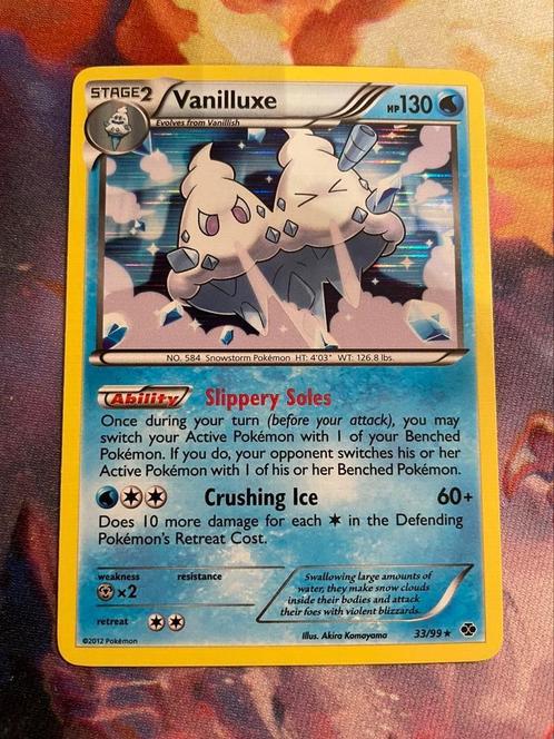 Pokemon VANILLUXE Rare Holo 33/99 (B&W4: Next Destinies), Hobby en Vrije tijd, Verzamelkaartspellen | Pokémon, Zo goed als nieuw