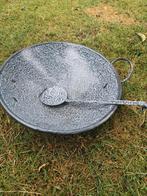 Geemallieerde wokpan met woklepel, Antiek en Kunst, Antiek | Emaille, Ophalen of Verzenden