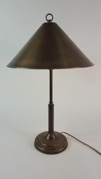 Lumi Lamp vintage tafellamp, koperen voet en kap. Bureaulamp