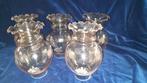 3 Glim parelmoer retro vintage Franse glazen lampenkapjes, Ophalen of Verzenden