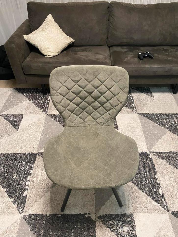 Leen Bakker Grijze Stoffen Stoel - Zo Goed Als Nieuw, Huis en Inrichting, Stoelen, Zo goed als nieuw, Eén, Stof, Grijs, Ophalen
