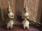 Twee bronzen Teppanom poortwachters uit Thailand - 35cm, Gebruikt, P, P, P