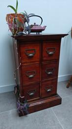 Vintage Houten Ladekastje met 6 Lades, Antiek en Kunst, Antiek | Meubels | Kasten, Ophalen