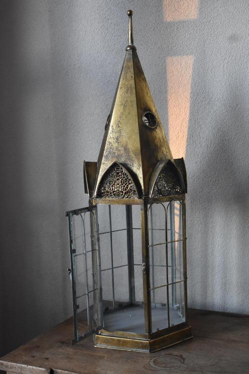 Lantaarn smeedijzer verzinkt bol glas cadeau moederdag kado, Antiek en Kunst, Curiosa en Brocante, Ophalen of Verzenden
