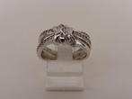 Zilveren damesring met zirkonia                         Z142, Gebruikt, ., Ophalen of Verzenden, Dame