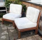 2 hardhouten tuinstoeltjes met kussens Järpön, Tuin en Terras, Tuinsets en Loungesets, Ophalen, Zo goed als nieuw