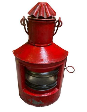 Antieke Scheepslantaarn Rood beschikbaar voor biedingen