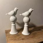Vogel op standaard  wit porselein  decoratief, Ophalen of Verzenden