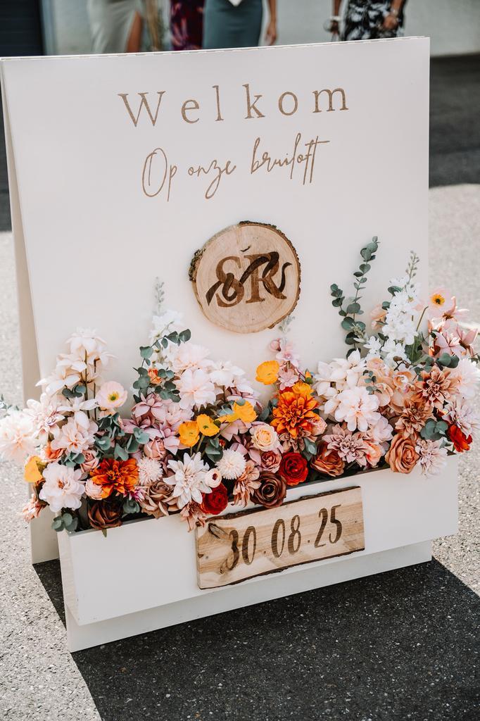 Welkomstbord bruiloft, Huis en Inrichting, Woonaccessoires | Wanddecoraties, Gebruikt, Ophalen