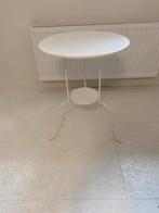 Ikea bijzet tafeltje, wit en in goede staat, Metaal of Aluminium, Rond, Zo goed als nieuw, 55 tot 75 cm