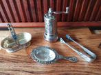 Zilver en verzilverde Thee accessoires. Zie foto's en tekst., Antiek en Kunst, Ophalen of Verzenden, Zilver