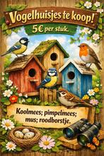 Houten Vogelhuisjes, Tuin en Terras, Vogelhuisjes en Vogelbaden, Ophalen of Verzenden, Zo goed als nieuw