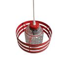 Vintage hanglamp, metaal / glas, Huis en Inrichting, Lampen | Hanglampen, Gebruikt, 50 tot 75 cm, Ophalen of Verzenden, Glas