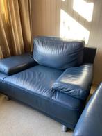 2 Fauteuils, echt leer, Huis en Inrichting, Stoelen, Ophalen, Twee, Blauw, Leer