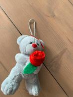 Grijs beertje knuffel beer roosje knuffels speelgoed pluche, Verzenden, Zo goed als nieuw, Beer