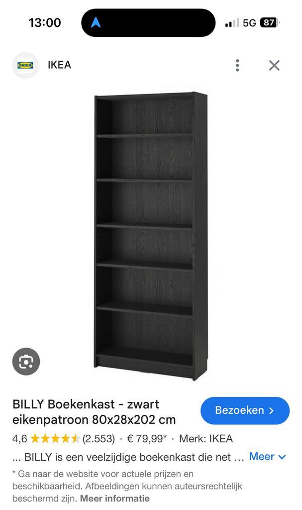 Billy boekenkast, Huis en Inrichting, Kasten | Schoenenkasten, Zo goed als nieuw, Ophalen of Verzenden