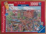 Ravensburger puzzel 1000, Amsterdam, Fleroux COMPLEET, ZGAN, Ophalen of Verzenden, 500 t/m 1500 stukjes, Zo goed als nieuw