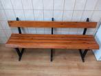 Houten bankje met metalen frame, Antiek en Kunst, Ophalen