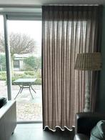 4 gordijnen 160 breed x 258 hoog taupe bruin grijs, 200 cm of meer, Bruin, 150 tot 200 cm, Ophalen of Verzenden