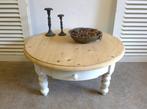 Prachtige ronde witte landelijke salontafel, Huis en Inrichting, Tafels | Salontafels, Ophalen, Gebruikt, 50 tot 100 cm, 50 tot 100 cm