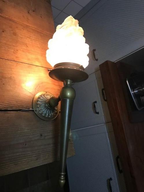 Zeer mooie unieke antieke fakkellamp lamp wand, Huis en Inrichting, Lampen | Wandlampen, Gebruikt, Ophalen of Verzenden