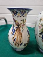 kaststel bloemen en pauw decor, Antiek en Kunst, Antiek | Vazen, Ophalen of Verzenden
