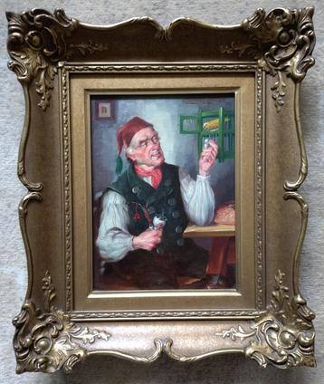 =="de hongerige kanarie" ===gesigneerd===c a 1900/1920 == beschikbaar voor biedingen