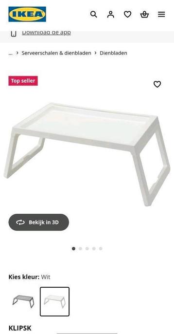 Dienblad IKEA KLIPSK Bedtafeltje wit beschikbaar voor biedingen