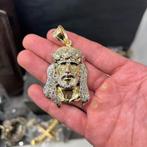 14 karaat gouden jezus gezicht hanger kruis model, Ophalen of Verzenden, Zo goed als nieuw, Goud, Kruis of Symbool
