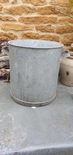 Oude grote weckketel van zink uit frankrijk  plantenbak, Tuin en Terras, Gebruikt, Minder dan 30 cm, Minder dan 60 cm, Rond