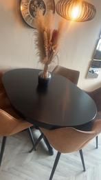 Uitschuifbare eettafel., Gebruikt, 100 tot 150 cm, Vijf personen of meer, Ovaal