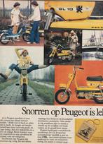 retro reclame 1977 Peugeot brommer GL10 jaren 70, Verzenden, Overige typen