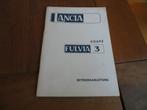 Instructieboek Lancia Fulvia 3 Coupe 1973, uniek mooi!, Ophalen of Verzenden