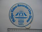 sticker oud Philips VIDEORECORDER Video VHS 2000 film retro, Verzenden, Zo goed als nieuw, Bedrijf of Vereniging