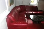 Italiaanse Bordeauxrode leren hoekbank (La Meteora Divani), Ophalen, Gebruikt, Hoekbank, Leer