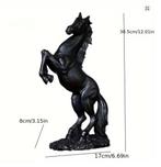 Zwart Beeldje Steigerend Paard - 30CM - Decoratief Beeld Scu, Ophalen of Verzenden, Nieuw, Dier