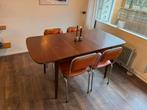 Midcentury vintage uitschuifbare tafel, Huis en Inrichting, Tafels | Eettafels, Ophalen, Gebruikt, 50 tot 100 cm, Vijf personen of meer