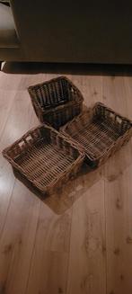 3 Rotan Manden, Gebruikt, Mand, Vierkant, Ophalen of Verzenden