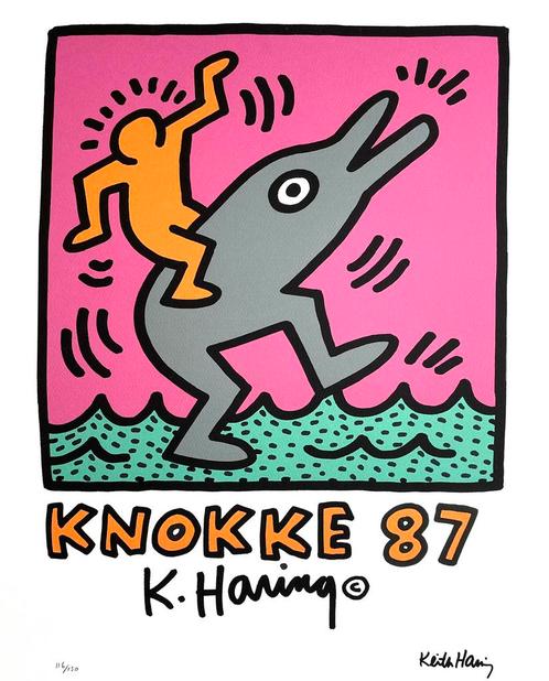 Prachtige Lithografie + certificaat • Keith Haring # /150, Antiek en Kunst, Kunst | Litho's en Zeefdrukken, Ophalen of Verzenden