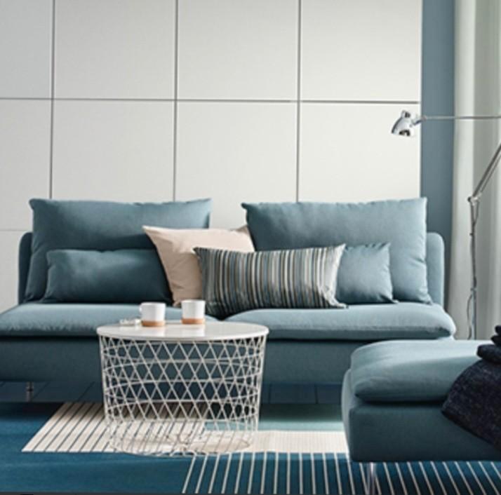 Söderhamn ikea (hoek)bank turquoise en grijs, Huis en Inrichting, Banken | Complete zithoeken, Zo goed als nieuw, Ophalen of Verzenden