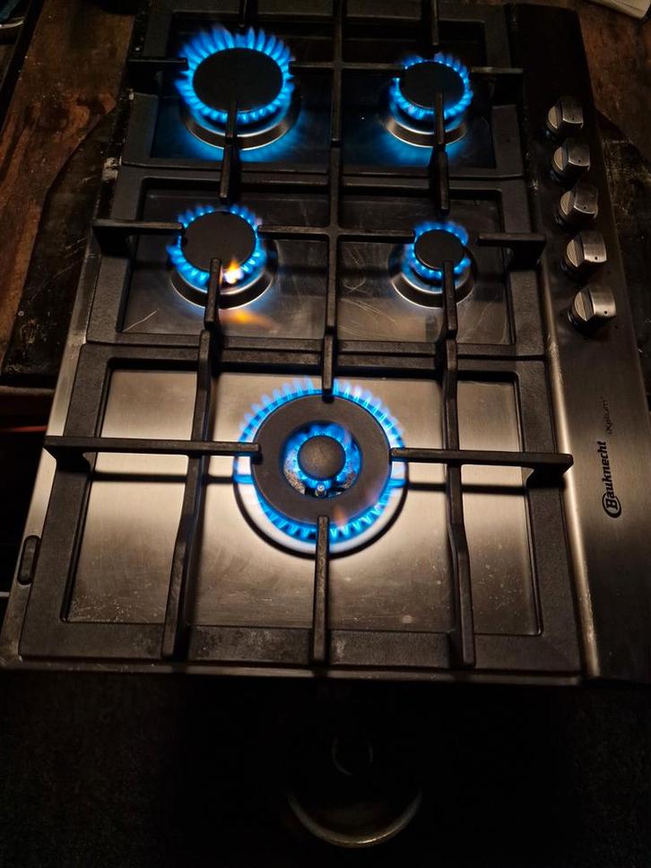 Gaskoomplaat Bauknecht op Butaan Propaan Gasfles, Witgoed en Apparatuur, Kookplaten, Zo goed als nieuw, Inbouw, Gas, 4 kookzones