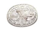 Schitterende Ovale Sterling Zilver Filigrein Broche, Verzenden, Zilver, Broche