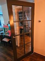 Opdekdeur met glas  211.5 x 93 rechtsdraaiend, Ophalen, Gebruikt, Binnendeur, 200 tot 215 cm