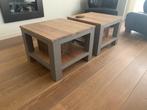 Modern-teakhouten salontafels, 2 stuks, Ophalen, Zo goed als nieuw