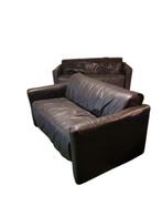 SETPRIJS Leolux 'pago pago' bank stel zwart leer vintage 2st, -, Verzenden, -, 150 tot 200 cm